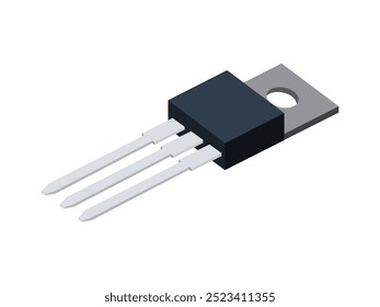 Transistor de potência ou MOSFET que é utilizado em circuitos eletrônicos. Ilustração de vetor 3d TRIAC.