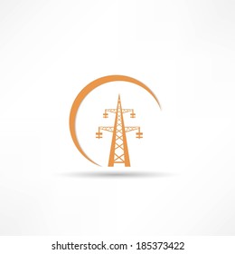 Power transmission tower icon