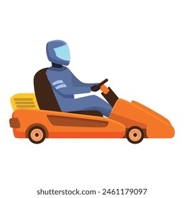 Power transport kart icon cartoon vector. Young racer. Engine motor