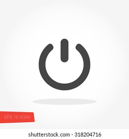 Power, Turn On, Off Isolated Flat Web Mobile Icon / Vector / Sign / Symbol / Button / Element / Silhouette