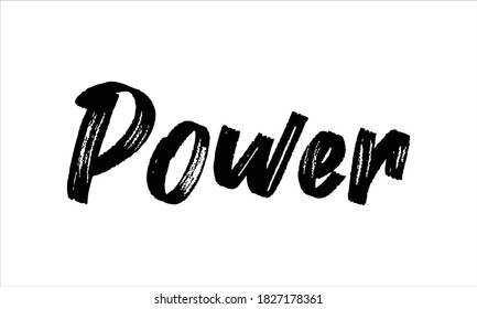 Tipografía de potencia Pincel dibujado Palabras y frases con letras en negro aisladas en el fondo blanco