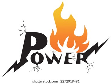 Power Typografy T-Shirt, Aufkleber, Logo usw. Vektorgrafik Design.