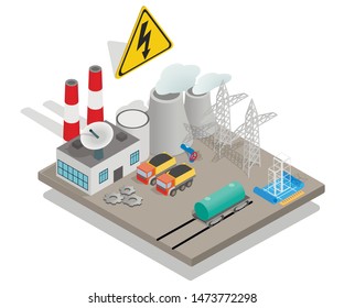 Power unit concept banner. Isometric banner of power unit vector concept for web, giftcard and postcard