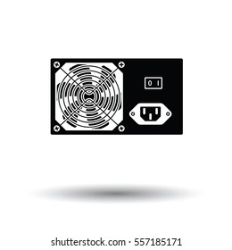 Power unit icon. Black background with white. Vector illustration.