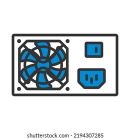 Power Unit Icon. Editable Bold Outline With Color Fill Design. Vector Illustration.