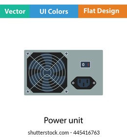 Power unit icon. Flat color design. Vector illustration.