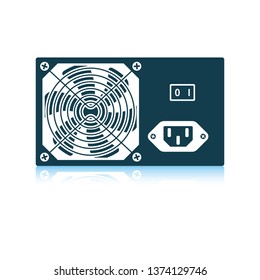 Power unit icon. Shadow reflection design. Vector illustration.