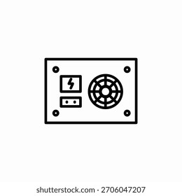 Vector de signo de icono de unidad de alimentación