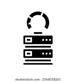 power usage effectiveness meter glyph icon vector. power usage effectiveness meter sign. isolated symbol illustration