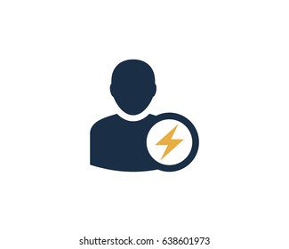 Power User Icon Logo Design Element