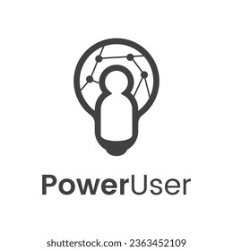 Power user people logo design