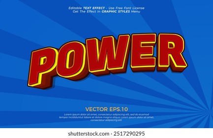 Efecto de texto de estilo 3d de Vector de energía