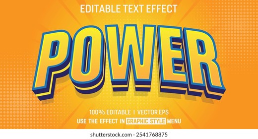 power vector 3d text effect with modern style design