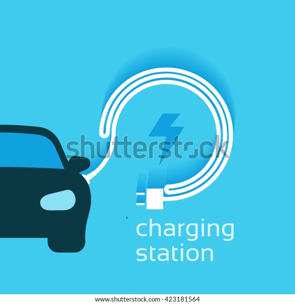 Power vector\
design, electric car charging\
station