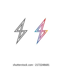 the power vector, flash logo and thunderbolt and icon electricity illustration template design 