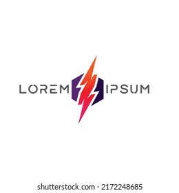 the power vector, flash logo and thunderbolt and icon electricity illustration template design 