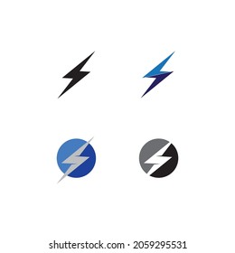 Stromvektorgrafik, Blitzogo und Donnerbolzen und Icon-Stromabnehmergrafik-Vorlage 