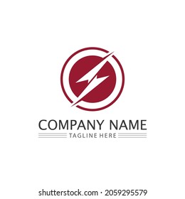 the power vector, flash ogo and thunderbolt and icon electricity illustration template design 