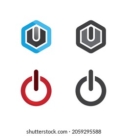 the power vector, flash ogo and thunderbolt and icon electricity illustration template design 