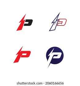 the power vector, flash ogo and thunderbolt and icon electricity illustration template design 
