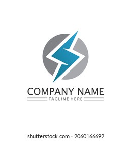 the power vector, flash ogo and thunderbolt and icon electricity illustration template design 
