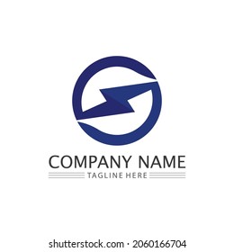 the power vector, flash ogo and thunderbolt and icon electricity illustration template design 