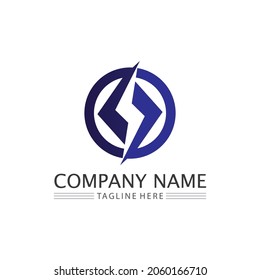 the power vector, flash ogo and thunderbolt and icon electricity illustration template design 