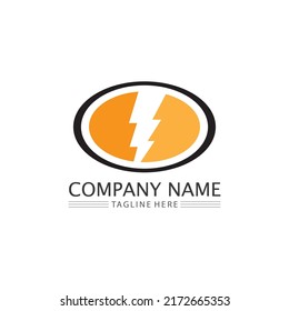 the power vector, flash ogo and thunderbolt and icon electricity illustration template design 