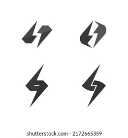 the power vector, flash ogo and thunderbolt and icon electricity illustration template design 