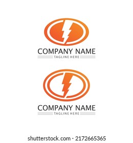the power vector, flash ogo and thunderbolt and icon electricity illustration template design 