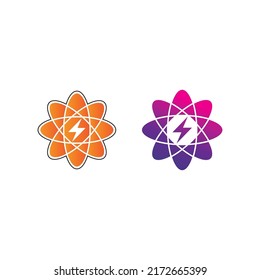 the power vector, flash ogo and thunderbolt and icon electricity illustration template design 