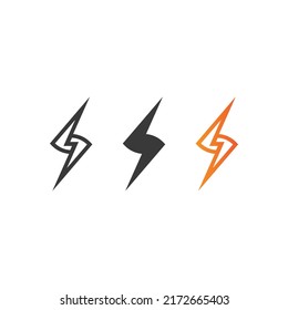 the power vector, flash ogo and thunderbolt and icon electricity illustration template design 