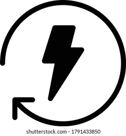 icono plano de glifo vectorial de potencia 