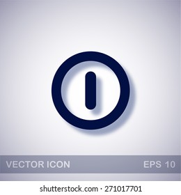Power vector icon - dark blue illustration with blue shadow