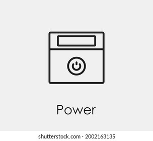 Power vector icon. Editable stroke. Symbol in Line Art Style for Design, Presentation, Website or Apps Elements, Logo. Pixel vector graphics - Vector