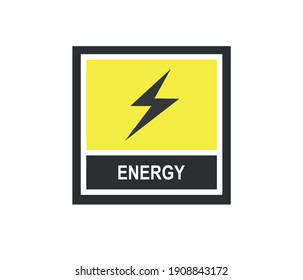 Power vector icon. Electric power icon, poster, electric lightning logo isolated on white background.
