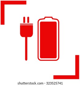 Power vector icon. Full charge.