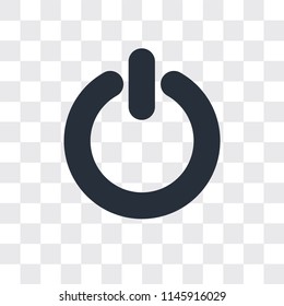 Power vector icon isolated on transparent background, Power logo concept