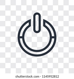Power vector icon isolated on transparent background, Power logo concept