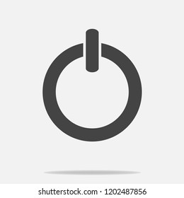 Power vector icon on gray background. Layers grouped for easy editing illustration. For your design