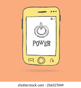 power vector icon on mobile device