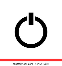 Power vector icon, on off symbol. Simple, flat design illustration for web or mobile app