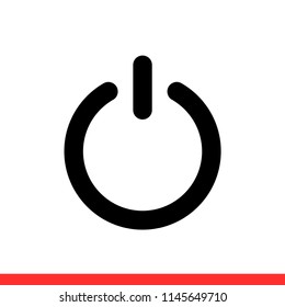 Power vector icon, on off symbol. Simple, flat design illustration for web or mobile app