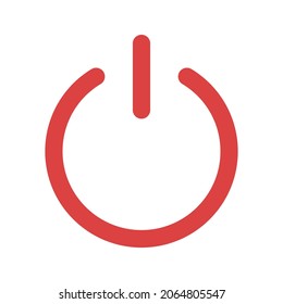 Power vector icon. Red symbol