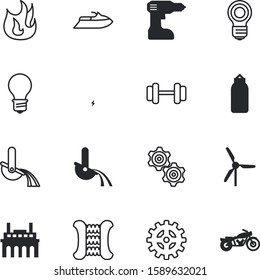 power vector icon set such as: household, bag, weight, hybrid, motocross, sparks, mill, expander, heat, boating, conservation, cover, generation, screwdriver, pollution, windmill, vacation, town