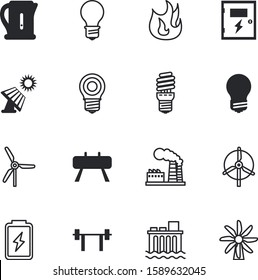 power vector icon set such as: training, pollution, weights, plug, production, smoke, switch, load, board, city, iron, school, decoration, voltage, fiery, dumbell, kitchenware, resources, level, dam