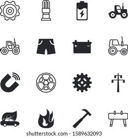 power vector icon set such as: physics, emblem, lineman, alert, repair, save, empty, boiler, protection, bulb, interface, wood, head, lightbulb, motion, horseshoe, silhouette, workshop, boxer