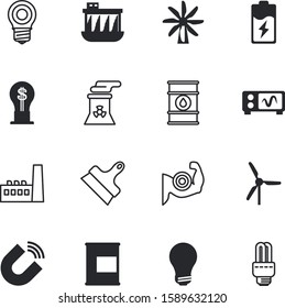 power vector icon set such as: diesel, saving, success, physics, price, attraction, strong, nature, development, fist, temelin, gallon, drum, fossil, steel, city, empty, fluorescent, efficiency