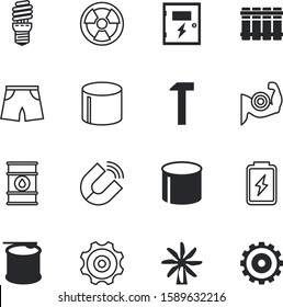 power vector icon set such as: build, style, city, attraction, disaster, wind, diesel, radioactivity, rotation, frame, clean, supplement, nuke, wing, propeller, protection, ray, petroleum, drum