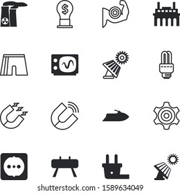 power vector icon set such as: progress, jetski, beautiful, test, instrument, speed, fast, sea, vacation, biceps, tip, technical, efficiency, appliance, cooperation, jet, competition, scientific